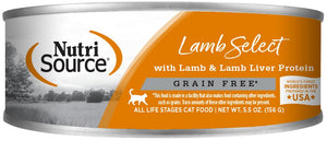 NutriSource Grain Free Lamb & Lamb Liver Select Canned Cat Food