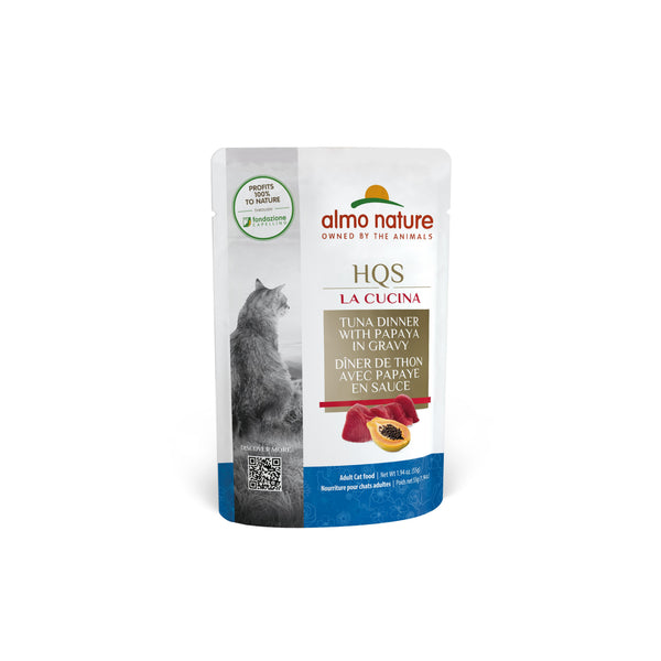 Almo Nature HQS La Cucina Tuna Dinner with Papaya in Gravy Wet Cat Food Pouch
