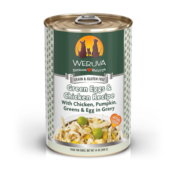 Weruva Classic Dog Green Eggs & Chicken Recipe with Chicken, Pumpkin, Greens & Egg in Gravy Wet Dog Food Can