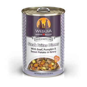 Weruva Classic Dog Steak Frites Dinner with Beef, Pumpkin & Sweet Potato in Gravy Wet Dog Food Can