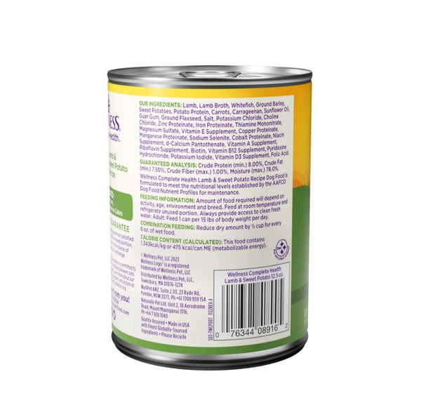 Wellness Complete Health Lamb & Sweet Potato Wet Dog Food Can