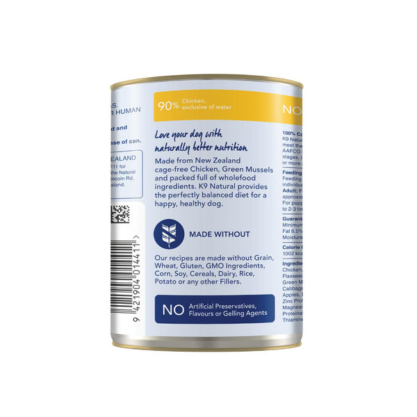 K9 Natural Chicken Feast Wet Dog Food Can