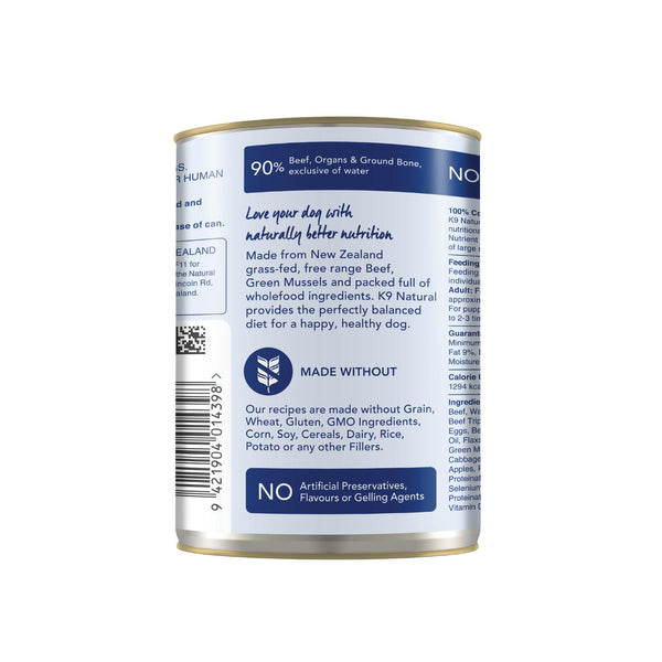 K9 Natural Beef Feast Wet Dog Food Can