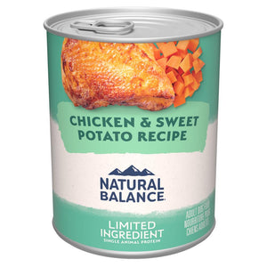 Natural Balance Recette limitée en ingrédients Poulet et Patate douce Nourriture humide pour chiens en conserve