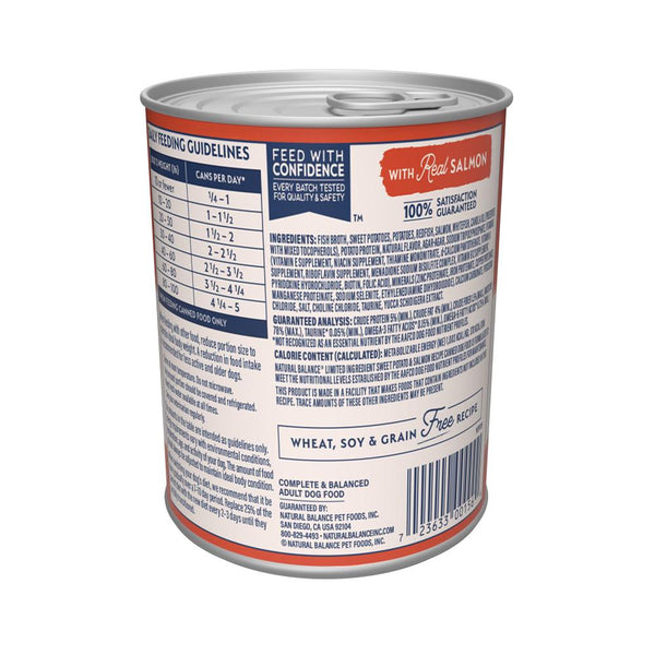 Natural Balance Limited Ingredient Sweet Potato & Salmon Recipe Wet Dog Food Can