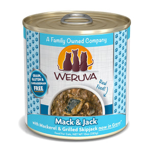 Weruva Classic Cat Mack & Jack with Mackerel & Grilled Skipjack in Gravy Wet Cat Food Can
