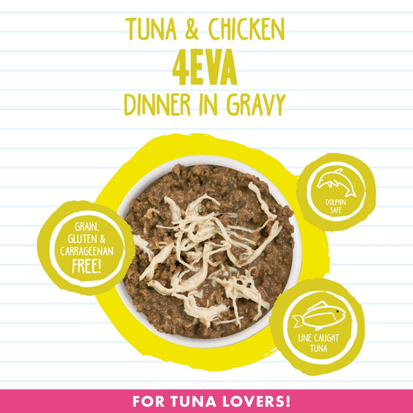 BFF MINCED Tuna & Chicken 4Eva Dinner in Gravy Wet Cat Food Can