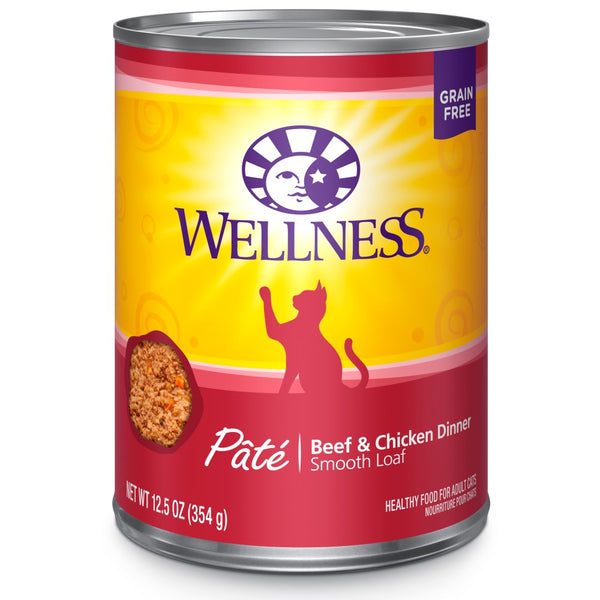 Wellness Complete Health Pate Beef & Chicken Formula Grain-Free Wet Cat Food Cans