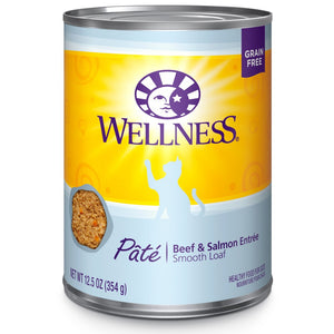Wellness Complete Health Pate Beef & Salmon Formula Grain-Free Wet Cat Food Cans