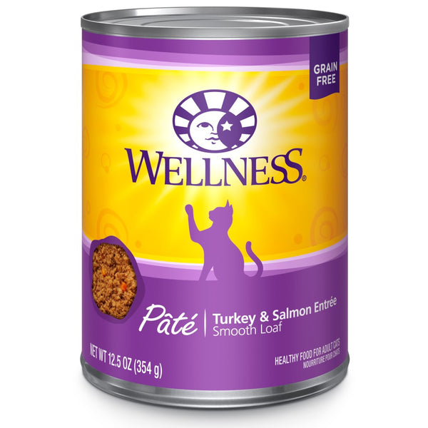 Wellness Complete Health Pate Turkey & Salmon Formula Grain-Free Wet Cat Food Cans