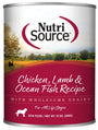NutriSource Chicken, Lamb & Ocean Fish Wet Dog Food Can