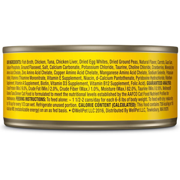 Wellness Complete Health Grain-Free Gravies Tuna Dinner Wet Cat Food Cans