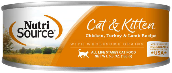 NutriSource Cat and Kitten Chicken Turkey and Lamb Canned Cat Food