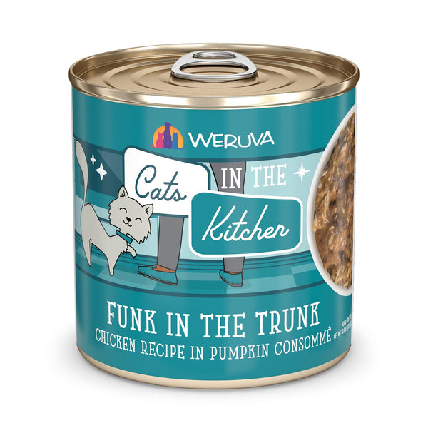 Cats in the Kitchen Funk in the Trunk Chicken Recipe in Pumpkin Consomme Wet Cat Food Can