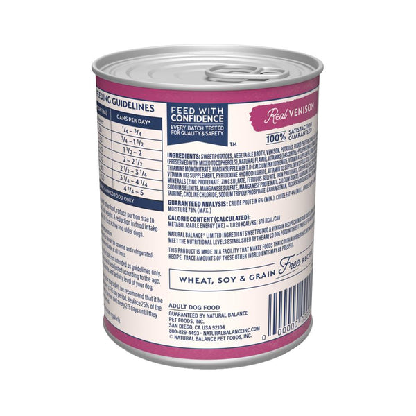 Natural Balance Limited Ingredient Reserve Sweet Potato & Venison Recipe Wet Dog Food Can