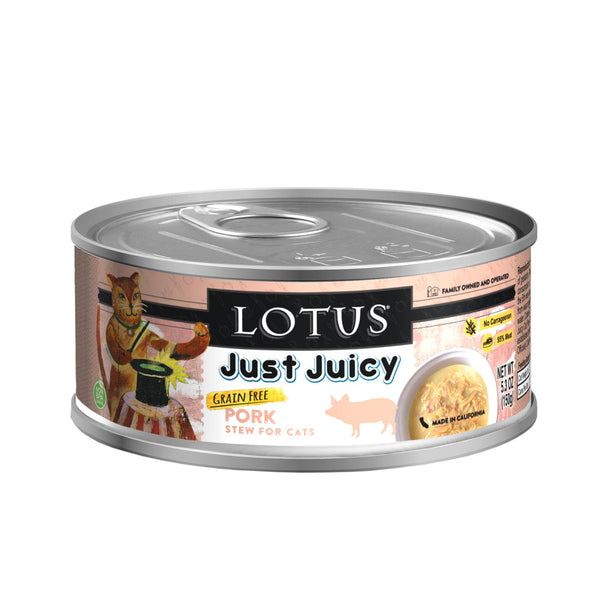 Lotus Just Juicy Pork Stew Grain-Free Wet Cat Food Can