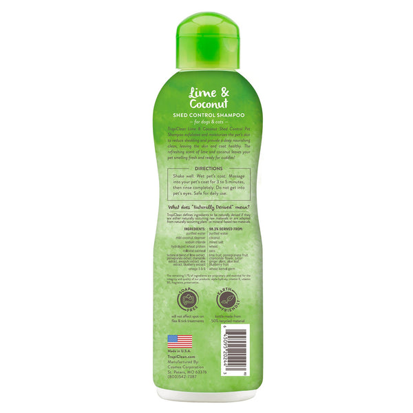Tropiclean Lime & Coconut Shed Control Pet Shampoo, 20-oz