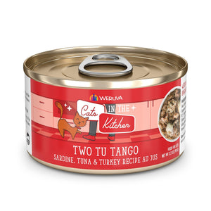 Cats in the Kitchen Two Tu Tango Sardine, Tuna & Turkey Recipe Au Jus Wet Cat Food Can