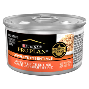 Purina Pro Plan Complete Essentials Chicken & Rice Entree in Gravy Wet Cat Food Can