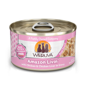 Weruva Classic Cat Amazon Livin' with Chicken & Chicken Liver in Gravy Wet Cat Food Can