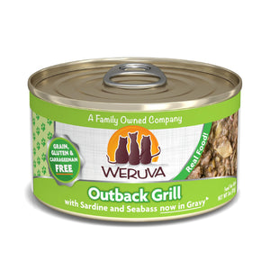 Weruva Classic Cat Outback Grill with Sardine & Seabass in Gravy Wet Cat Food Can
