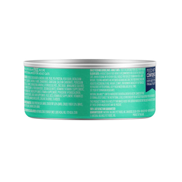 Natural Balance Limited Ingredient Chicken & Green Pea Wet Cat Food Can