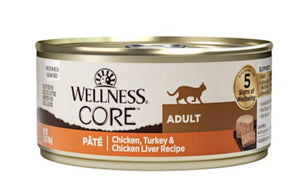 Wellness CORE Pate Chicken, Turkey & Chicken Liver Natural Grain-Free Adult Wet Cat Food Can