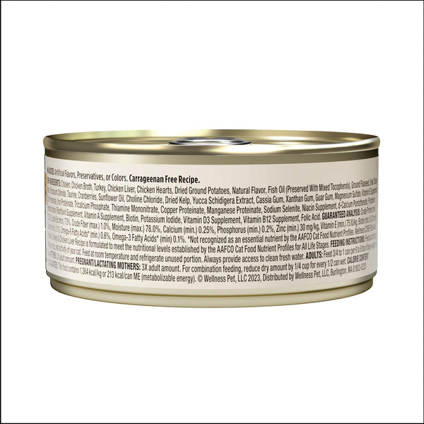 Wellness CORE Pate Chicken, Turkey & Chicken Liver Natural Grain-Free Adult Wet Cat Food Can