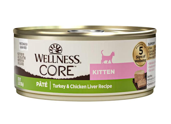 Wellness CORE Pate Turkey & Chicken Liver Natural Grain-Free Kitten Wet Cat Food Can