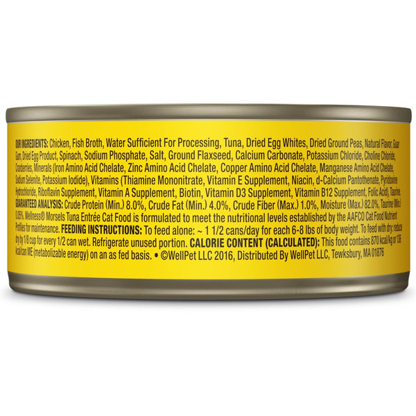 Wellness Complete Health Grain-Free Morsels Tuna Entree Wet Cat Food Cans