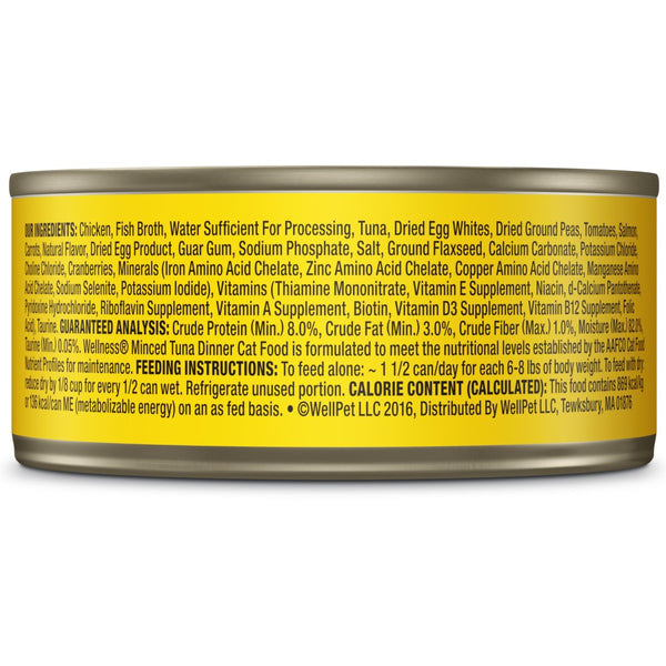 Wellness Complete Health Grain-Free Minced Tuna Dinner Wet Cat Food Cans