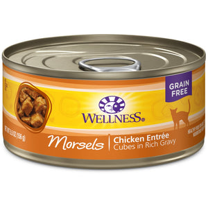 Wellness Complete Health Grain-Free Morsels Chicken Entree Wet Cat Food Cans