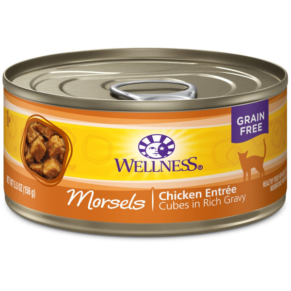 Wellness Complete Health Grain-Free Morsels Chicken Entree Wet Cat Food Cans