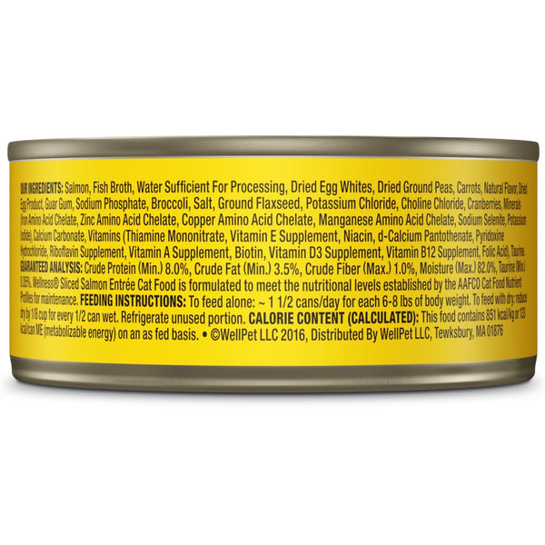 Wellness Complete Health Sliced Salmon Entree Wet Cat Food Cans