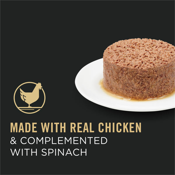 Purina Pro Plan Adulte Sans céréales Entrée classique au poulet et épinards Nourriture humide en conserve pour chats