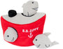 ZippyPaws Burrow Squeaky Hide and Seek Plush Dog Toy, Shark 'n Ship