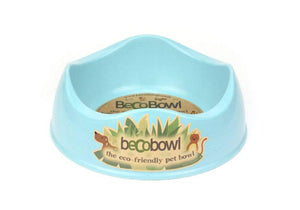 Beco Bamboo Pet Bowl, Blue, Small 6.6-in
