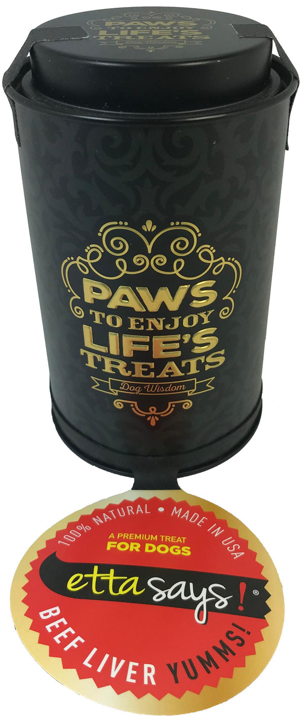 Etta dit! Gâteries pour chiens lyophilisées Yumms au foie de boeuf dans une boîte décorative
