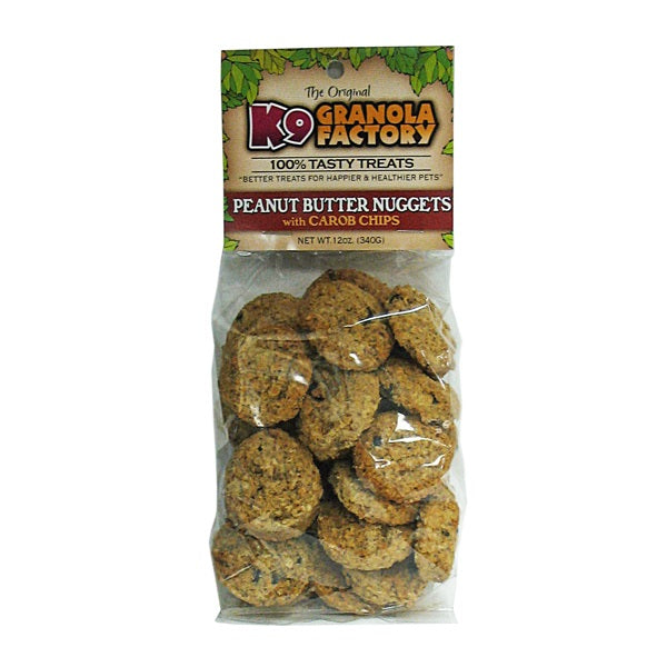 K9 Granola Factory Mini Peanut Butter with Carob Chip Nuggets Dog Treats, 12-oz