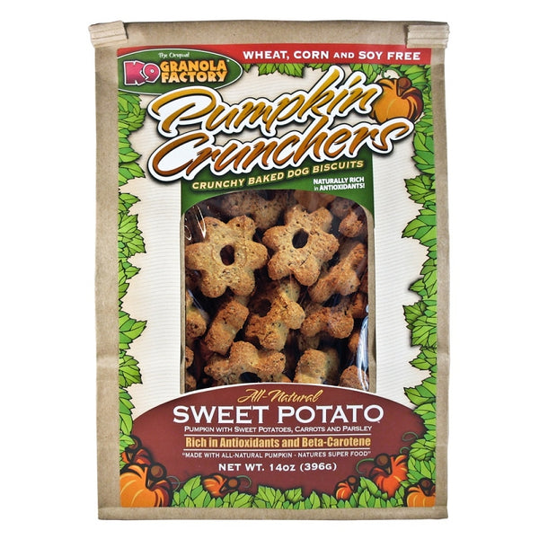 K9 Granola Factory Pumpkin Crunchers with Sweet Potatoes, Carrots and Parsley Dog Treats, 14-oz