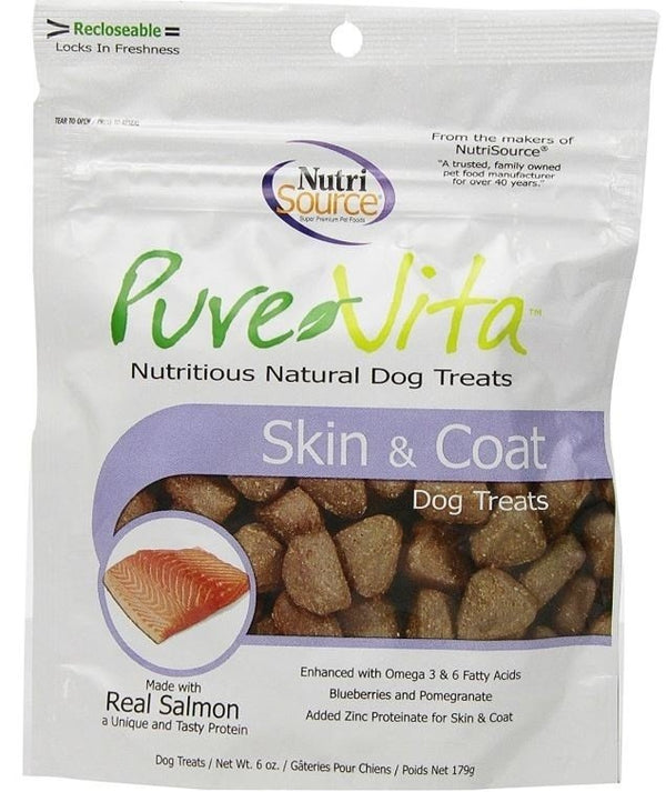 gâteries pour chien PureVita pour la peau et le pelage, 6 oz