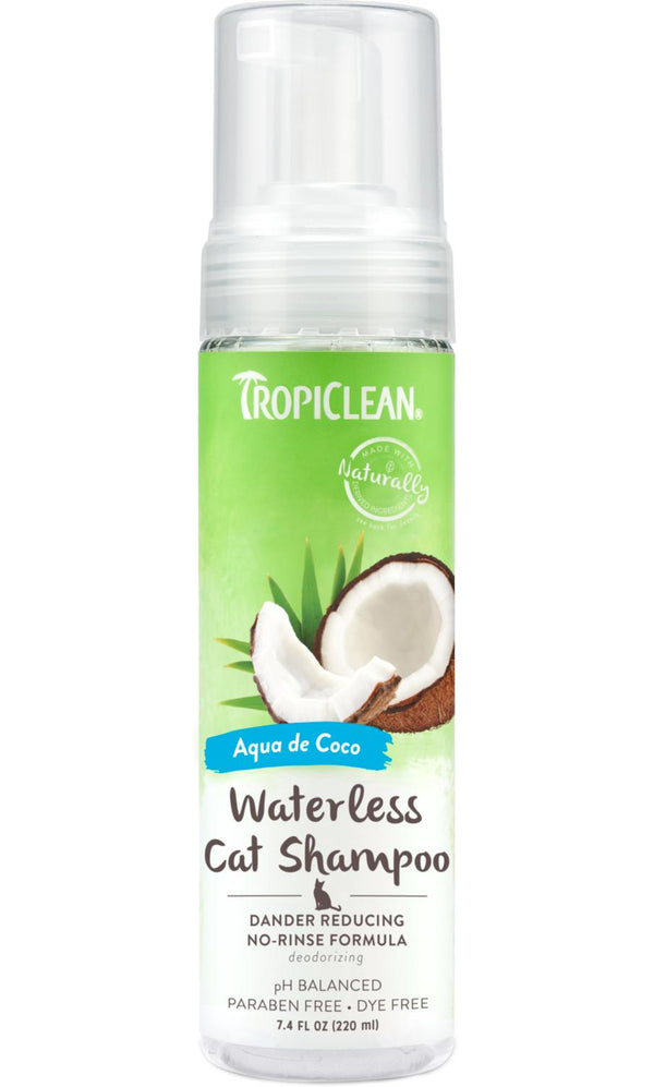 Tropiclean Dander Reducing Waterless Cat Shampoo, 7.4-oz