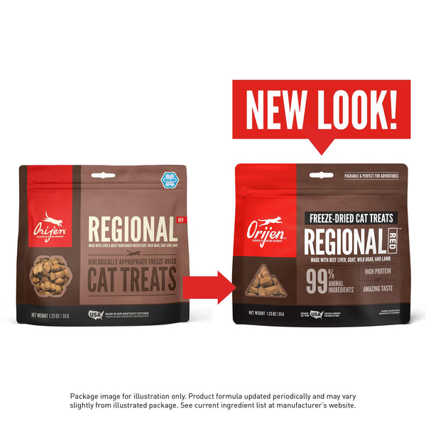 ORIJEN Regional Red Grain-Free Freeze-Dried Cat Treats, 1.25-oz