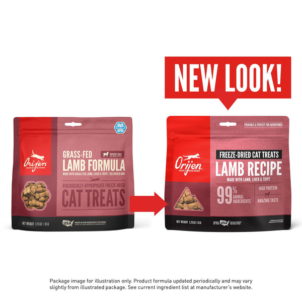 ORIJEN Grass-Fed Lamb Grain-Free Freeze-Dried Cat Treats, 1.25-oz