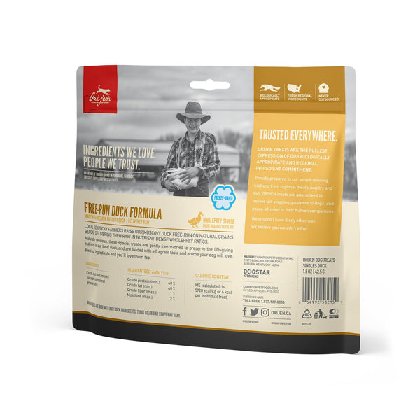 ORIJEN Free-Run Duck Grain-Free Freeze-Dried Dog Treats