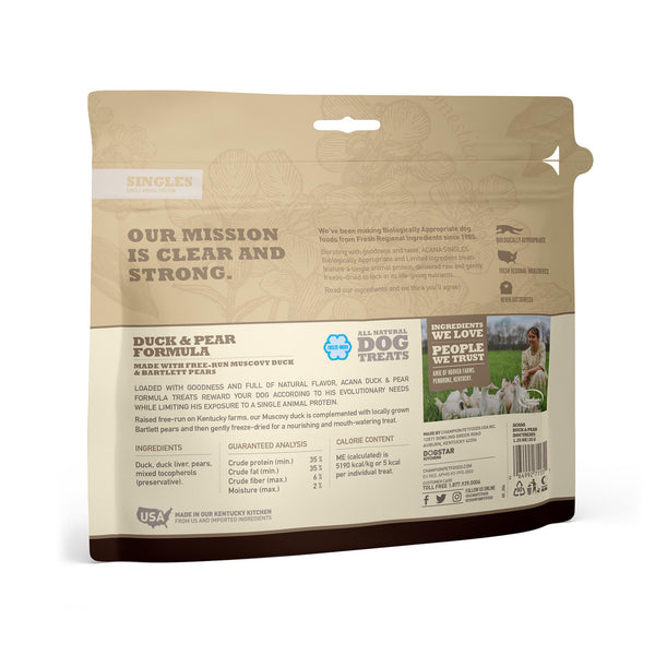 ACANA Singles Duck & Pear Grain-Free Freeze-Dried Dog Treats