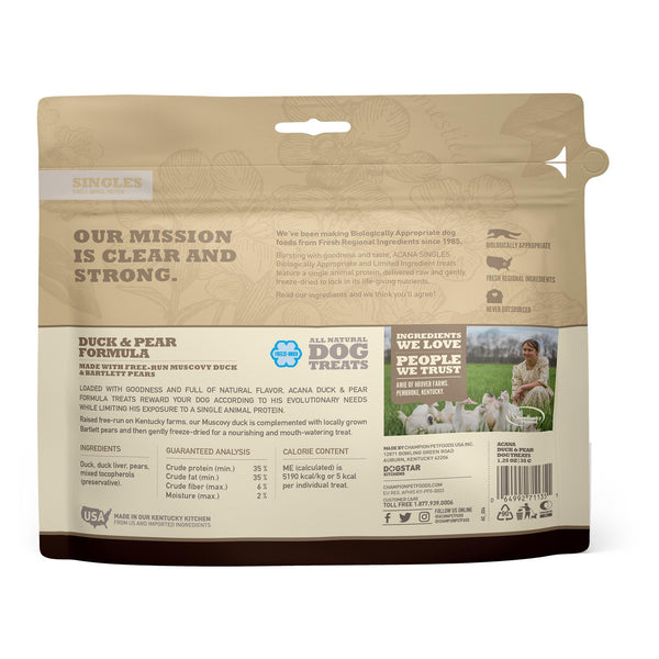ACANA Singles Duck & Pear Grain-Free Freeze-Dried Dog Treats