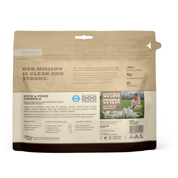 ACANA Singles Duck & Pear Grain-Free Freeze-Dried Dog Treats