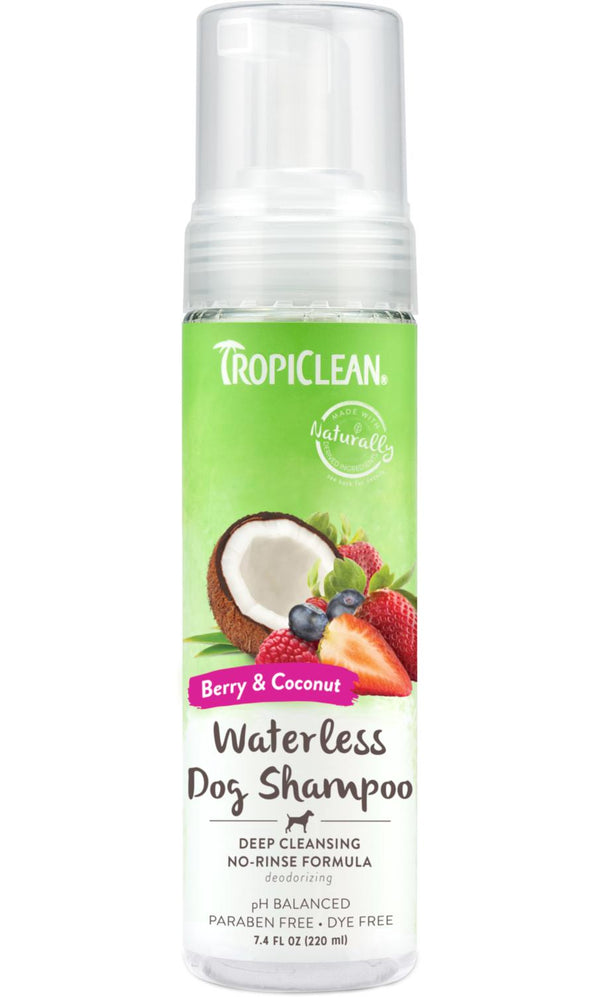 TropiClean Shampooing pour chien nettoyant en profondeur sans eau, bouteille de 7,4 oz