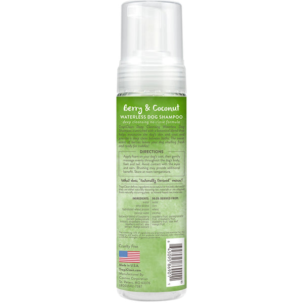 TropiClean Shampooing pour chien nettoyant en profondeur sans eau, bouteille de 7,4 oz